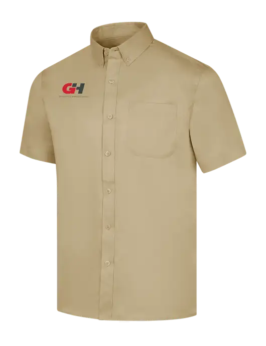 Short Sleeve Dark Tan Superpro React Twill Shirt w/G&H Logo