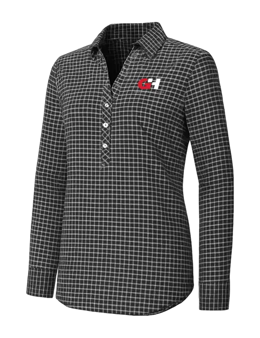 Womens Dark Grey/White City Stretch Shirt w/G&H Logo