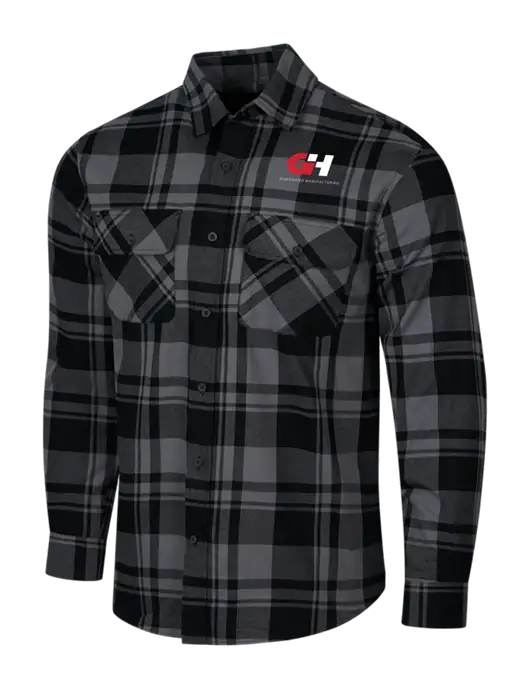 Medium Grey/Black Plaid Flannel Shirt w/G&H Logo