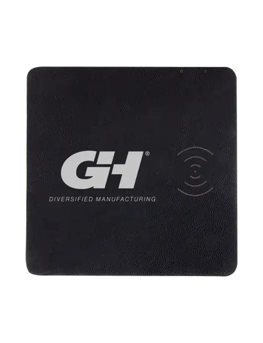 Black Laserable Leatherette Phone Charging Mat w/G&H Logo