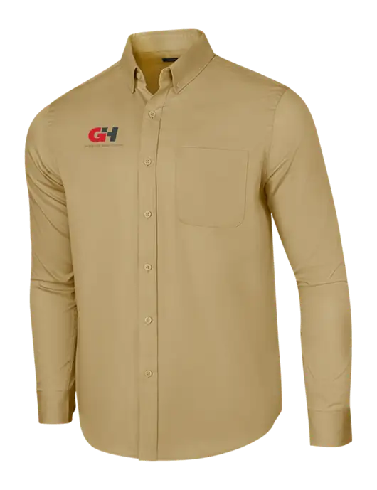 Long Sleeve Dark Tan Superpro React Twill Shirt w/G&H Logo