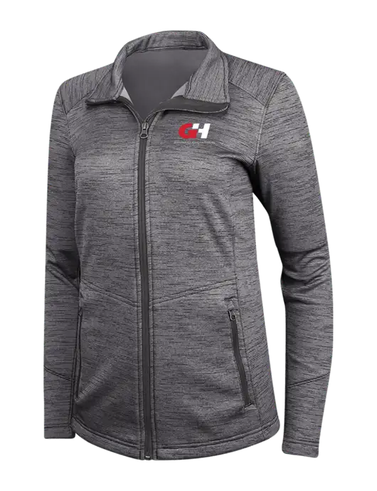 Womens Dark Grey Digi Stripe Fleece Jacket w/G&H Logo