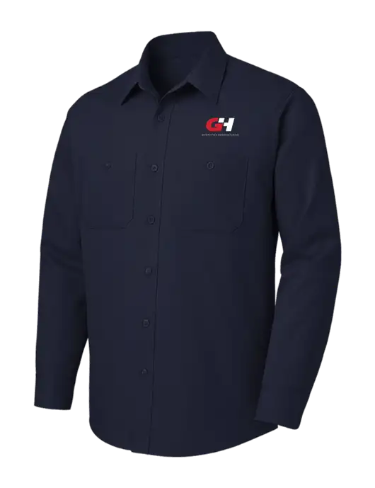 Red Kap Navy Long Sleeve Work Shirt w/G&H Logo