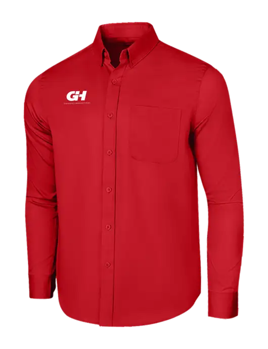 Long Sleeve Red Superpro React Twill Shirt w/G&H Logo