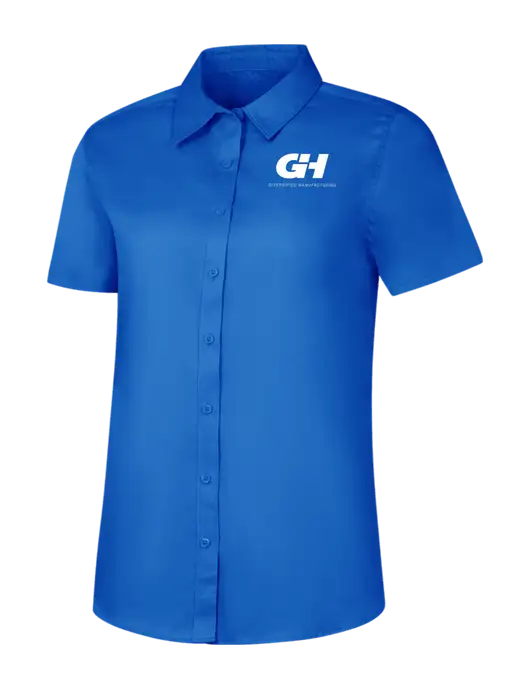 Womens Short Sleeve Royal Blue Superpro React Twill Shirt w/G&H Logo