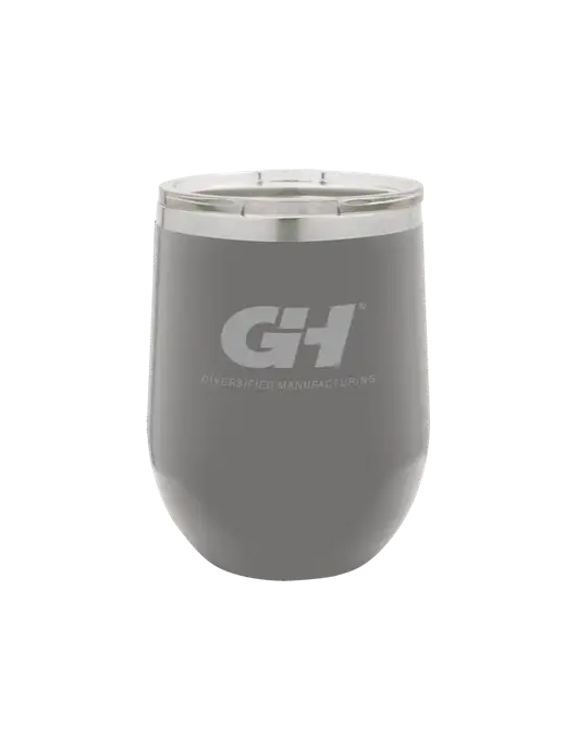 Polar Camel 12 oz Powder Coated Grey Vacuum Insulated Stemless Wine Tumbler w/G&H Logo