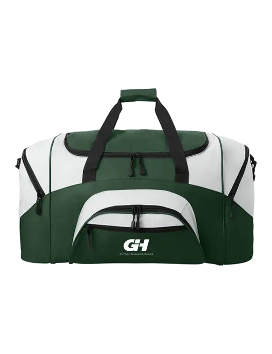 Standard Colorblock Dark Green/Light Grey Sport Duffel w/G&H Logo