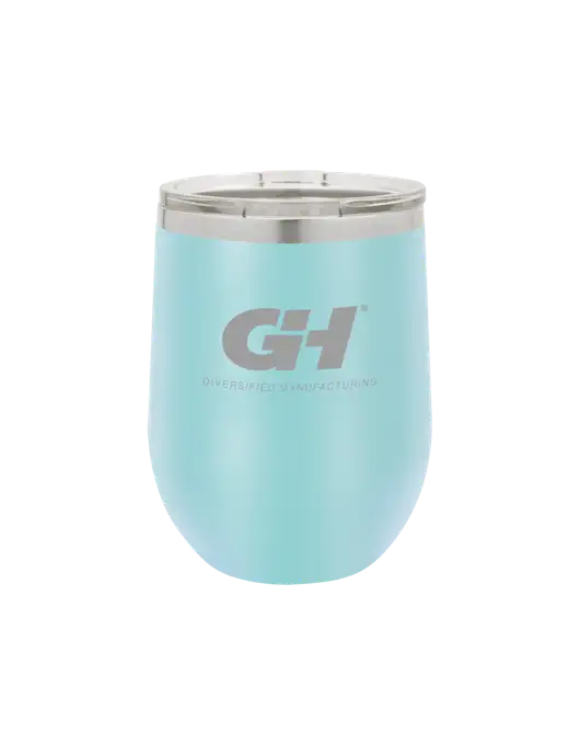 Polar Camel 12 oz Powder Coated Light Blue Vacuum Insulated Stemless Wine Tumbler w/G&H Logo