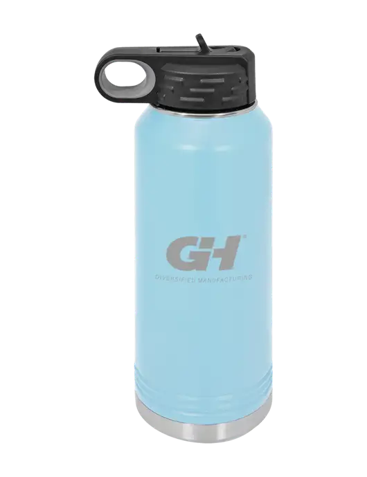 Polar Camel 32 oz Powder Coated Light Blue Vacuum Insulated Water Bottle w/G&H Logo