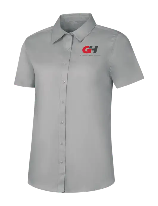 Womens Light Grey Short Sleeve Superpro React Twill Shirt w/G&H Logo