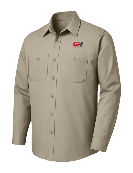 Red Kap Tan Long Sleeve Work Shirt w/G&H Logo