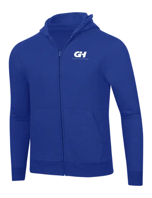 True Royal 8.5 oz Ring Spun Zip Hooded Sweatshirt w/G&H Logo
