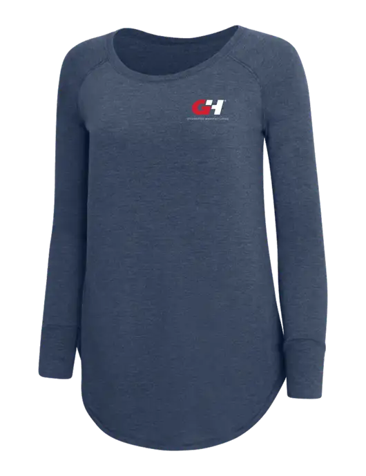 Womens Perfect Wide Collar Tunic Tri-Blend Navy Frost 4.5 oz T-Shirt w/G&H Logo