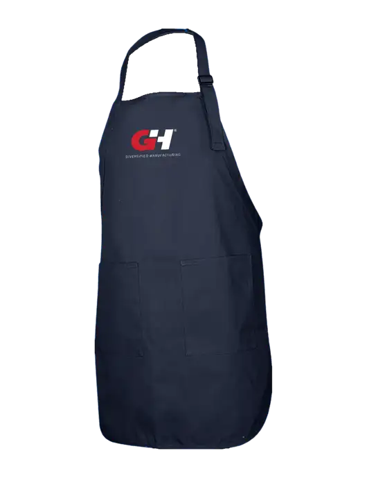 Full-Length Navy Apron With Pockets w/G&H Logo