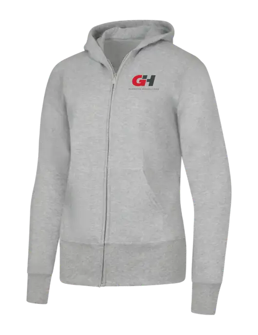 Grey Heather Womens Core Fleece Full-Zip Hooded Sweatshirt w/G&H Logo