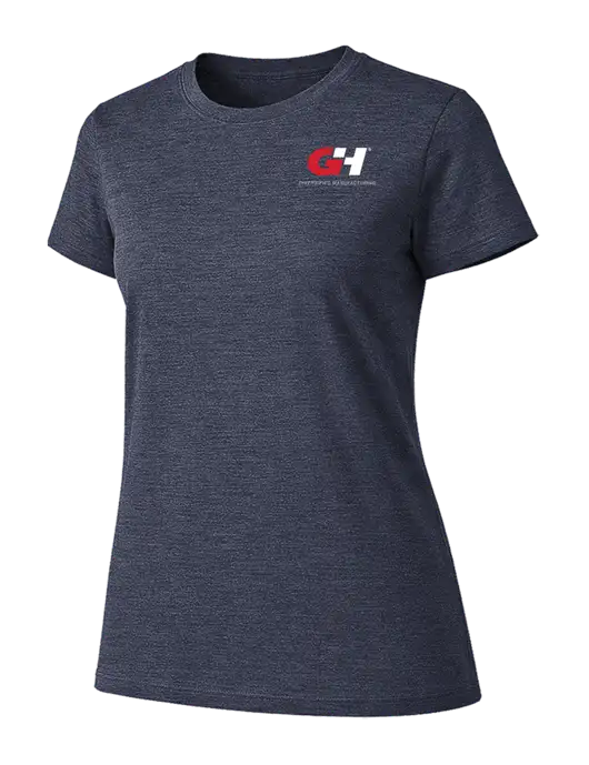 Womens Ring Spun Heather Navy 4.5 oz T-Shirt w/G&H Logo