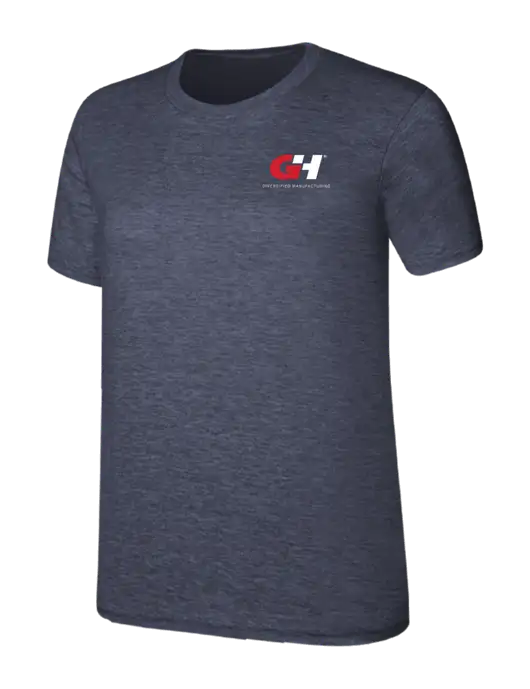 Womens Ring Spun Heather Navy 4.5 oz T-Shirt w/G&H Logo