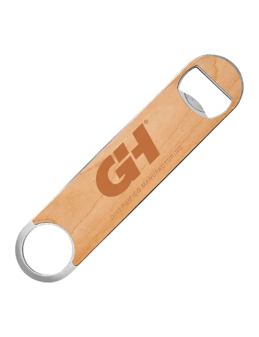 Bottle Opener w/Wood Veneer, 7 x 1.2 w/G&H Logo