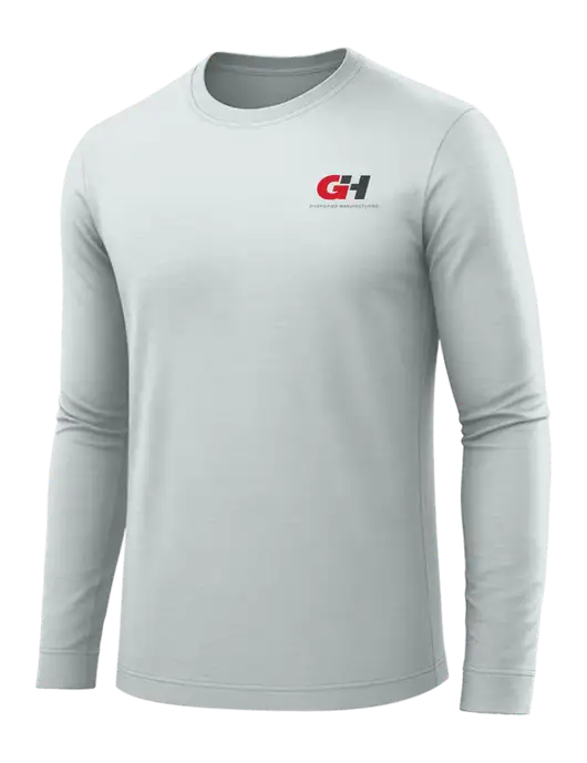 Long Sleeve Light Grey PosiCharge Competitor Tee w/G&H Logo