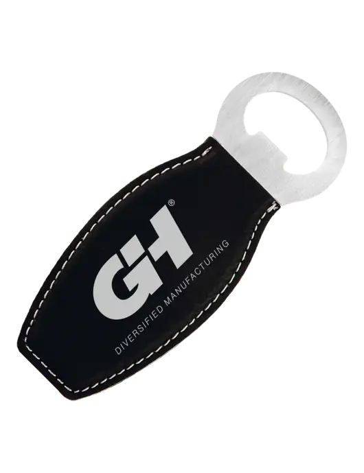 Black Leatherette Bottle Opener with Magnet w/G&H Logo