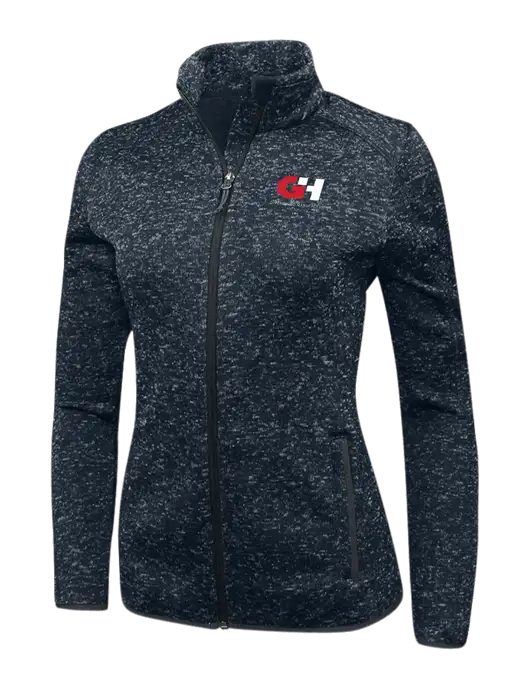 Navy Heather Womens Sweater Fleece Jacket w/G&H Logo