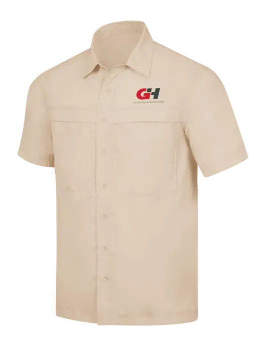 Tan Short Sleeve UV Daybreak Shirt w/G&H Logo