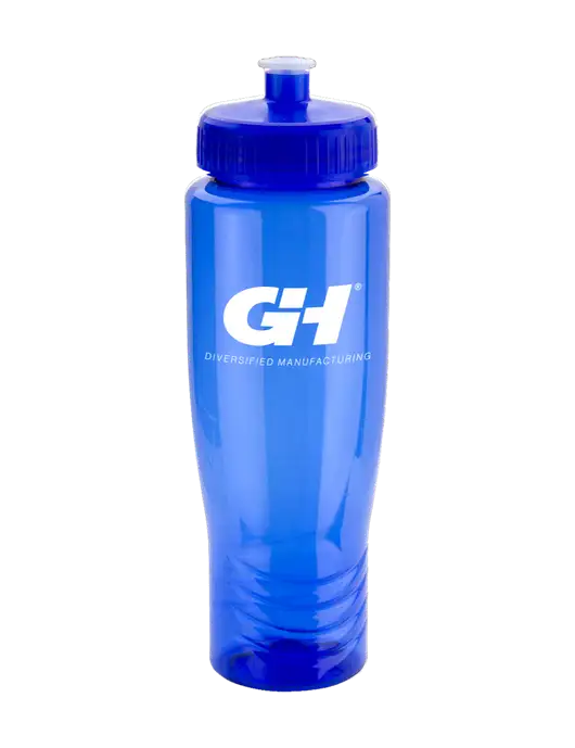 Roam Blue 28 oz Eco-Polyclear Bottle with Push Pull Lid w/G&H Logo