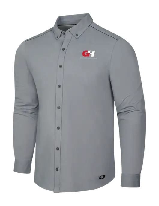OGIO Medium Grey Heather Modern Code Stretch Button-Up Shirt w/G&H Logo