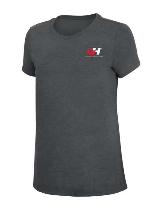 Womens Simply Soft Charcoal 4.5oz Poly/Combed Ring Spun Cotton T-Shirt w/G&H Logo