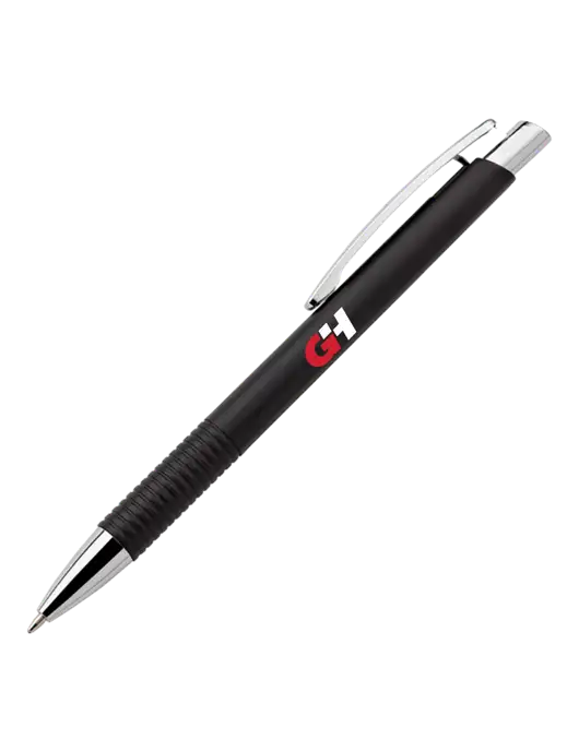 Malay Black Ballpoint Pen - Blue Ink w/G&H Logo