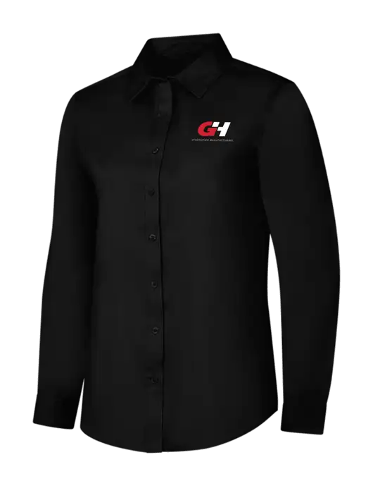 Womens Black Long Sleeve Superpro React Twill Shirt w/G&H Logo