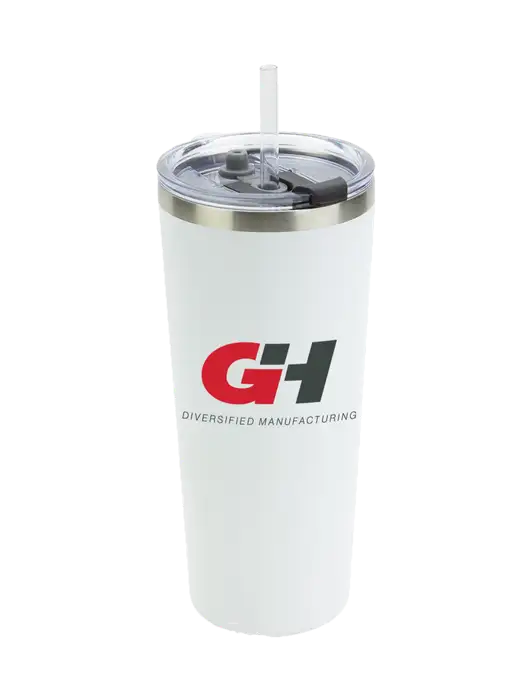 Brighton White 20 oz Insulated Tumbler & Straw w/G&H Logo