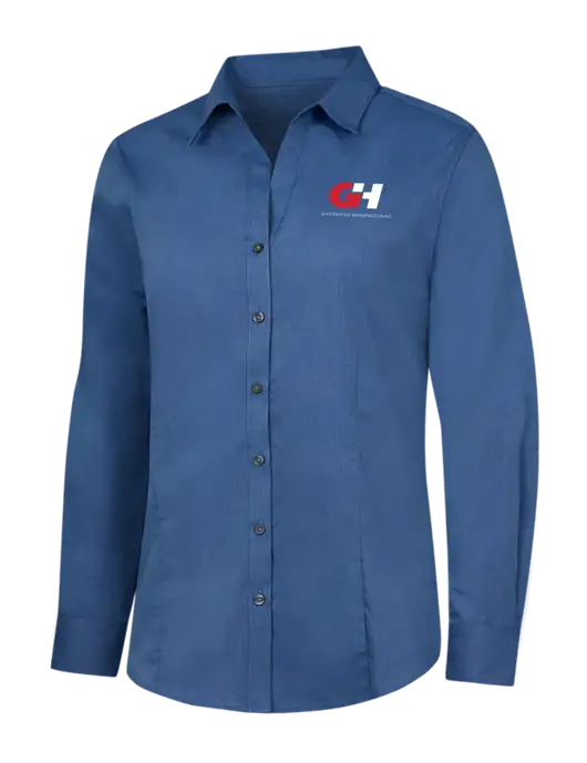 Light Navy Womens Crosshatch Easy Care Shirt w/G&H Logo