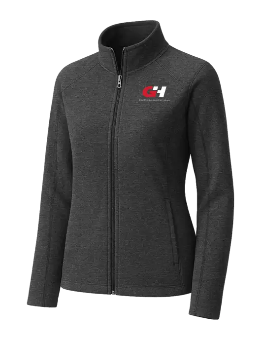 Charcoal Womens Heather Microfleece Full-Zip Jacket w/G&H Logo