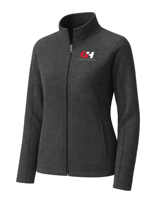 Charcoal Womens Heather Microfleece Full-Zip Jacket w/G&H Logo