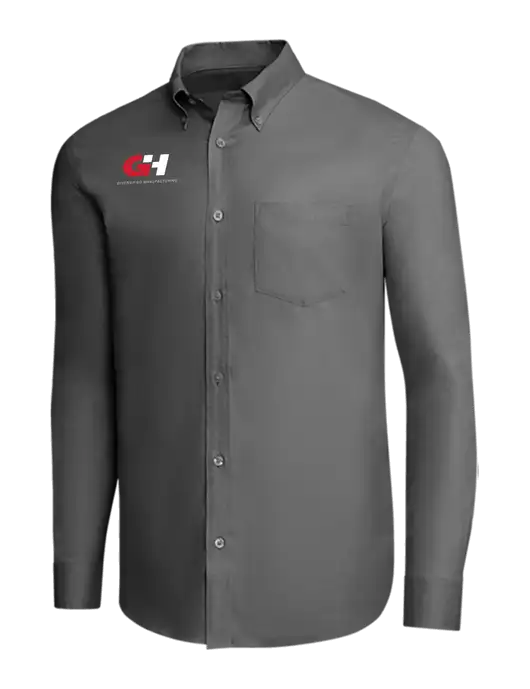 Brooks Brothers Dark Grey Wrinkle-Free Stretch Pinpoint Shirt w/G&H Logo