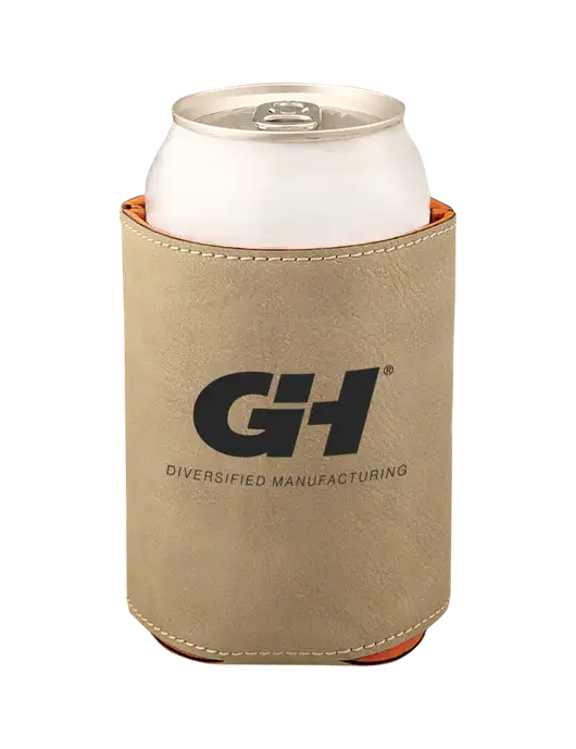 Tan Leatherette Beverage Holder w/G&H Logo
