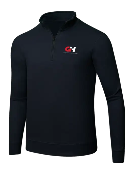 Jet Black 8.5 oz Ring Spun 1/4 Zip Pullover Sweatshirt w/G&H Logo