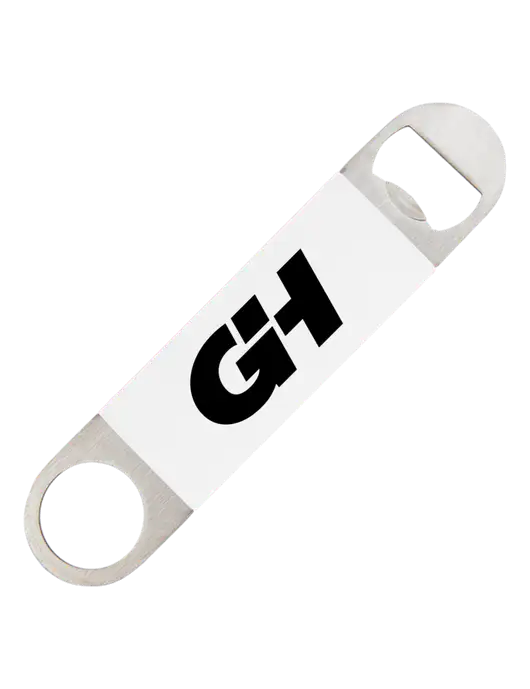 White Bottle Opener with Silicone Grip w/G&H Logo