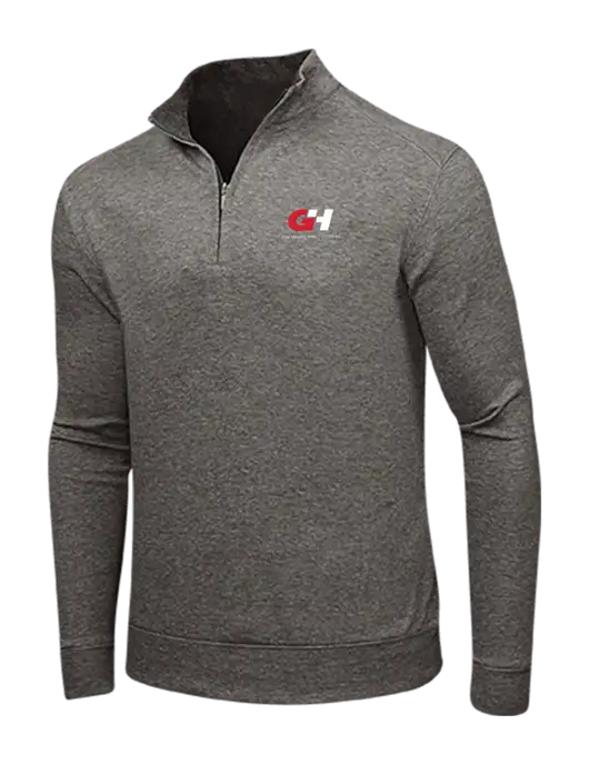 Charcoal Heather/Medium Heather Grey Interlock 1/4 Zip w/G&H Logo