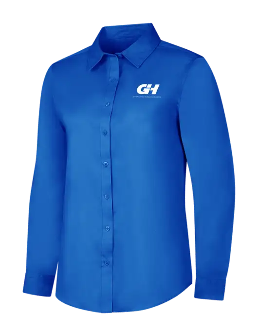 Womens Long Sleeve Royal Blue Superpro React Twill Shirt w/G&H Logo