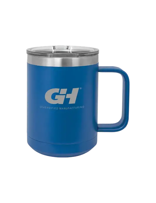 Polar Camel 15 oz Powder Coated Royal Vacuum Insulated Mug with Slider Lid w/G&H Logo