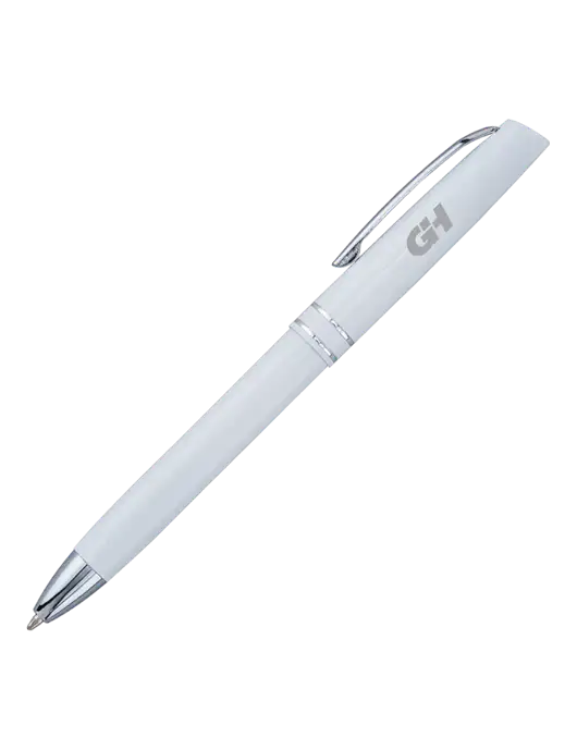 White Anguilla Black Ink Pen w/G&H Logo