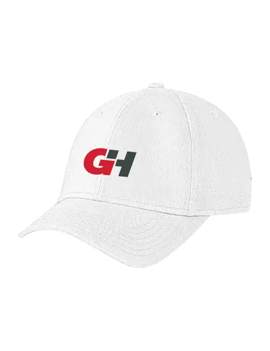 White Structured Soft Snap Closure Hook & Loop Cap w/G&H Logo