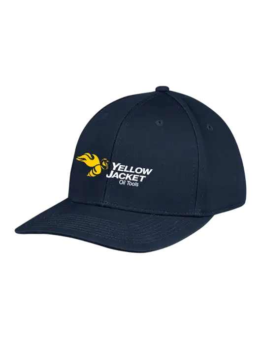 Premium Modern Structured Twill Navy Snapback Cap w/Yellow Jacket Logo