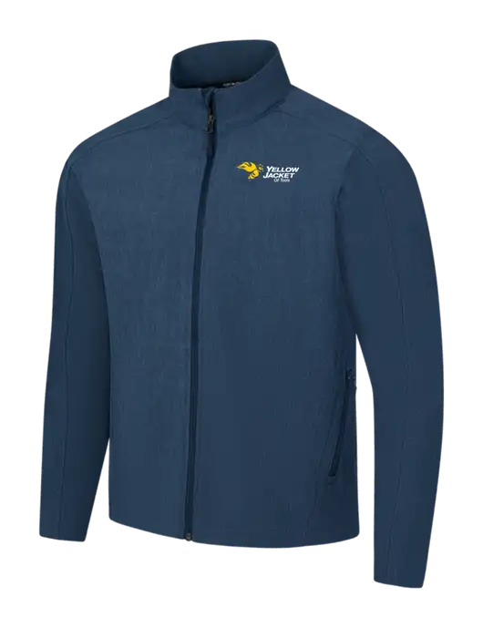 Navy Heather Core Soft Shell Jacket w/Yellow Jacket Logo