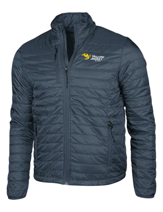 Navy Puffy Packable Jacket w/Yellow Jacket Logo