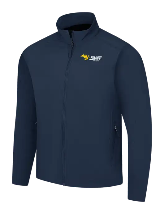 Navy Core Soft Shell Jacket w/Yellow Jacket Logo