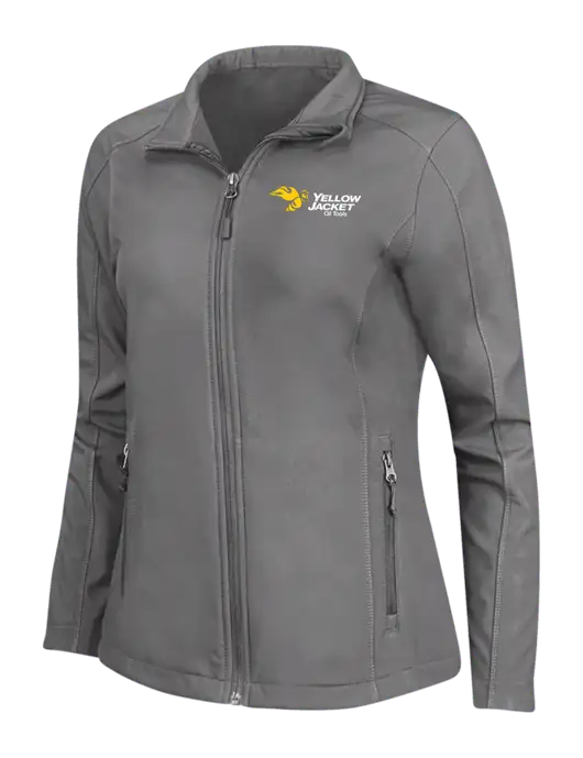 Medium Grey Womens Core Soft Shell Jacket w/Yellow Jacket Logo