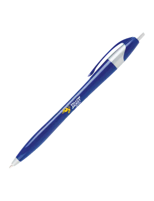 Novella Navy/Silver Corporate Pen- Blue Ink w/Yellow Jacket Logo